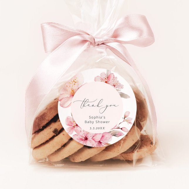 Sakura Kirschblüte Babydusche Runder Aufkleber (Von Creator hochgeladen)