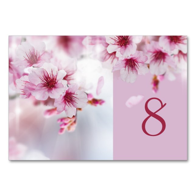 Sakura, Kirschblüte Tischnummer Card (Vorderseite)