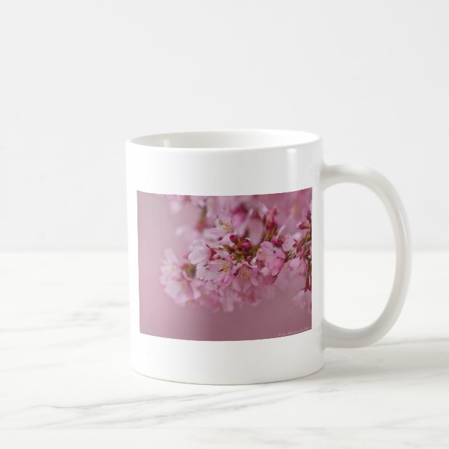 Sakura Kirschblüten Blassrosa Reflektionen Kaffeetasse (Rechts)