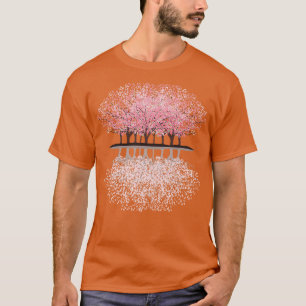Sakura Kirschblüten Blume Bäume Reflektion T-Shirt