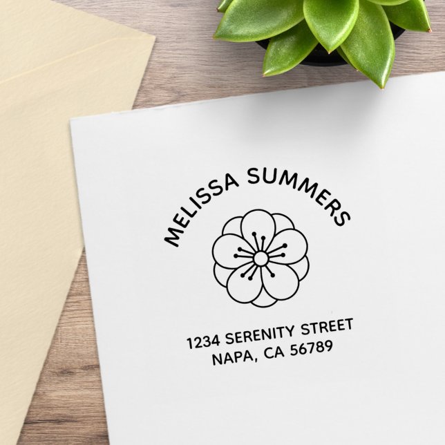 Sakura-Kirschblüten-Blumenbogen-Adresse Gummistempel (Von Creator hochgeladen)