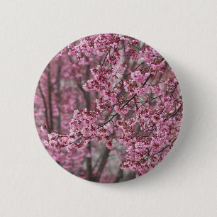 Sakura Kirschblüten Fließendes Rosa Button