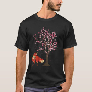 Sakura Kirschblüten Fuchs Natur Wald Tier Fo T-Shirt