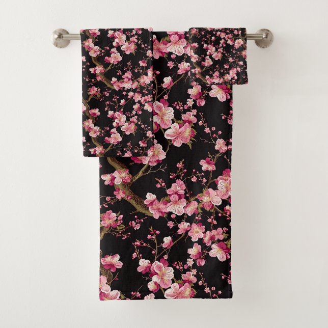 Sakura-Kirschblüten-Muster  Badhandtuch Set (Insitu)
