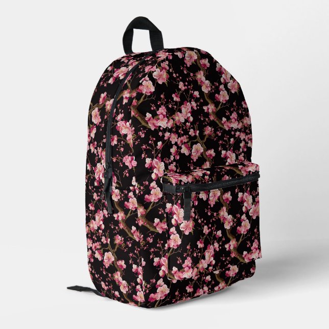Sakura-Kirschblüten-Muster  Bedruckter Rucksack (Rückseitige Ecke links)