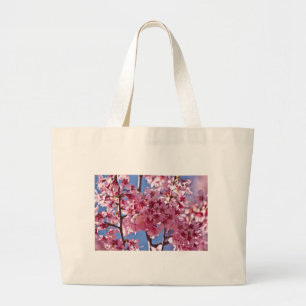 Sakura Kirschblüten Rote Sterne Jumbo Stoffbeutel
