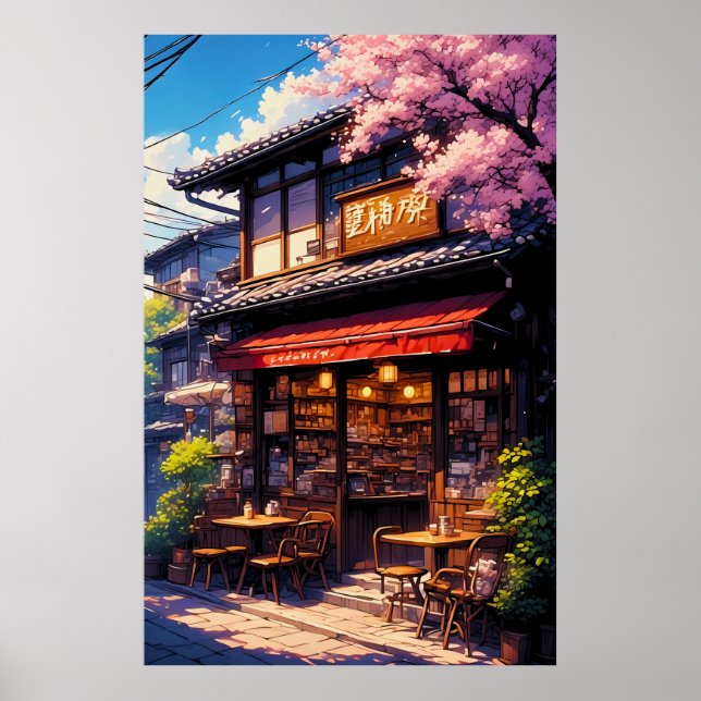 Sakura Kissa - Kirschblüten Café Poster (Vorne)