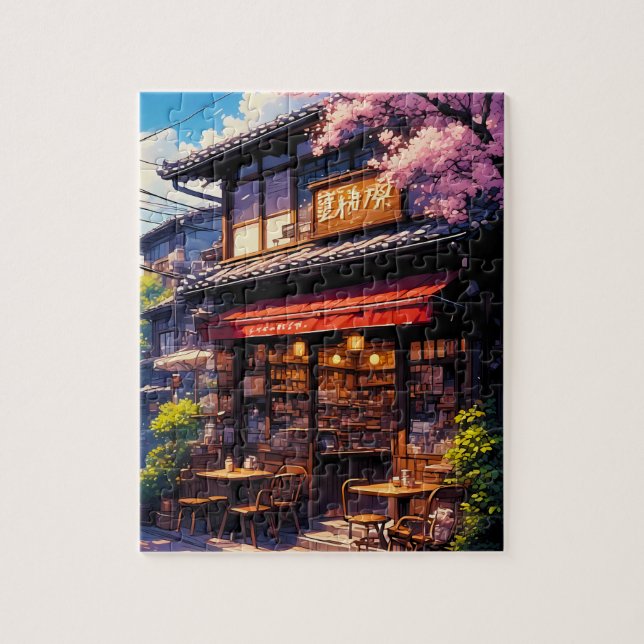 Sakura Kissa - Kirschblüten Café Puzzle (Vertikal)