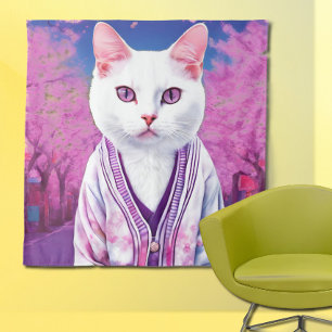 Sakura kitty wandteppich