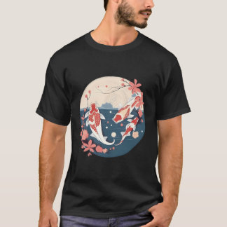Sakura Koi Fish Petals Elegance Japanisch T-Shirt