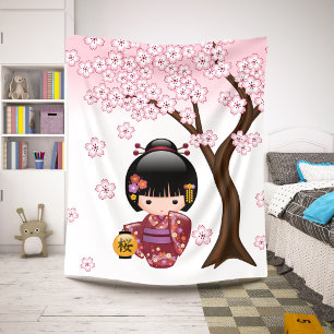 Sakura Kokeshi Doll - Niedliches japanisches Geish Sherpadecke