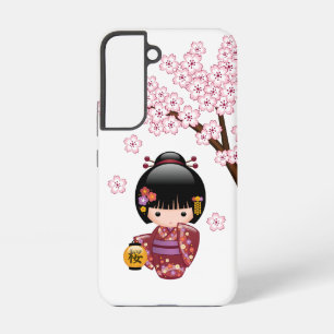 Sakura Kokeshi-Puppe - Süßes japanisches Geisha-Mä Samsung Galaxy Hülle