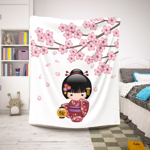 Sakura Kokeshi-Puppe - Süßes japanisches Geisha-Mä Sherpadecke