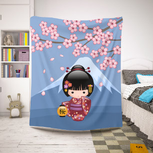 Sakura Kokeshi-Puppe - Süßes japanisches Geisha-Mä Sherpadecke