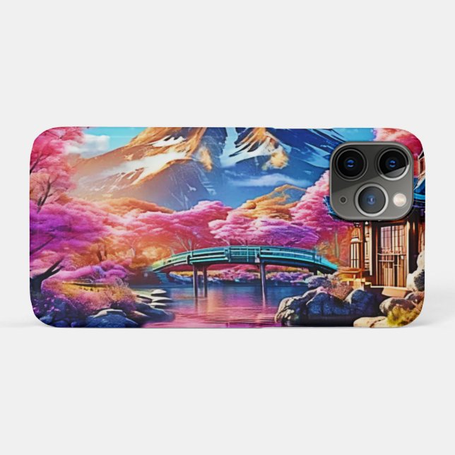Sakura Mountain: Frühlingsszene Case-Mate iPhone Hülle (Rückseite (Horizontal))