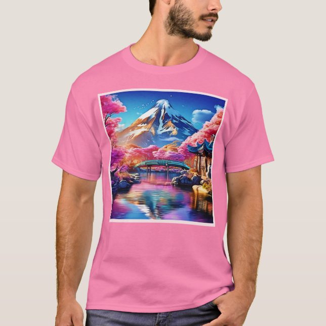 Sakura Mountain: Frühlingsszene T-Shirt (Vorderseite)
