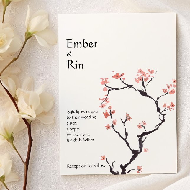 Sakura Mountain | Lässige Einladung zur Hochzeit (Von Creator hochgeladen)