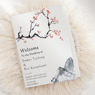 Sakura Mountain Lässige geklappte Hochzeit Programm