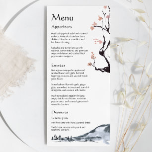 Sakura Mountain Lässiges Hochzeitmenü Menükarte