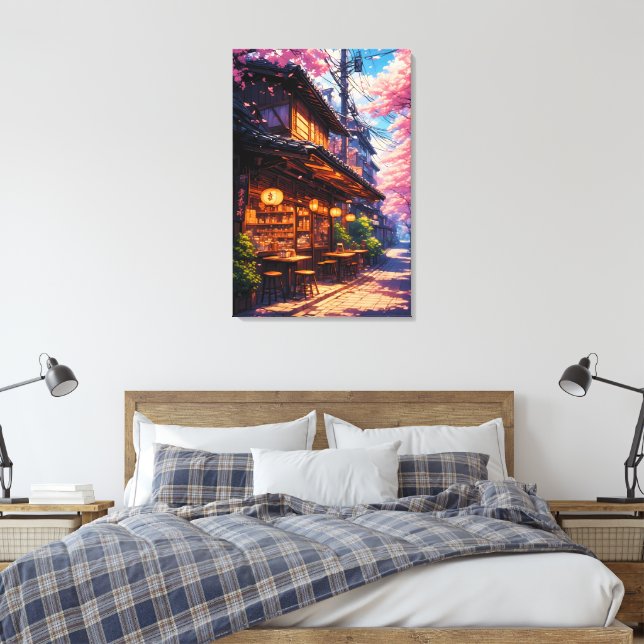 Sakura no Machikado - Kirschblütenstraße Leinwanddruck (Insitu (Schlafzimmer))