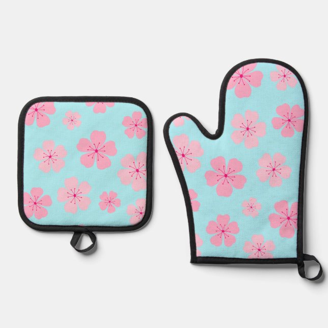 Sakura Ofenhandschuh & Topflappen-Set (Vorderseite)