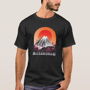 Sakura Pastel Goth Vapor wave Fuji Yama T-Shirt
