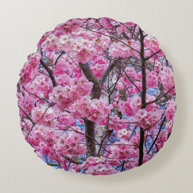 Sakura Pillow - Die Schönheit der Natur Rundes Kissen (Vorderseite)
