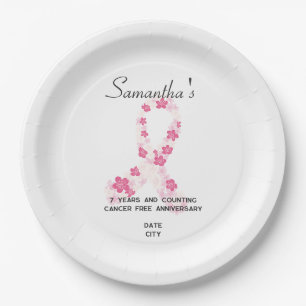 Sakura Pink Brustkrebs Fundraiser QR Code Pappteller