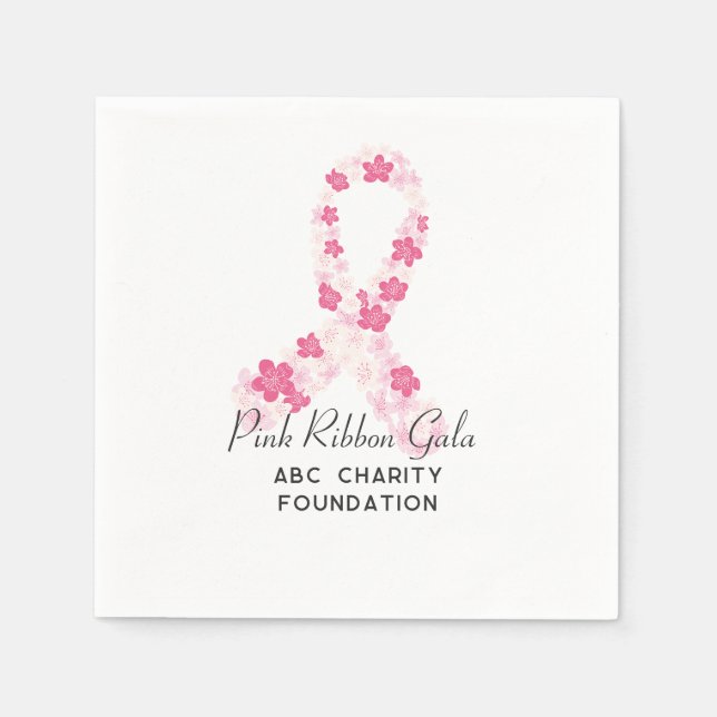 Sakura Pink Brustkrebs Fundraiser QR Code Serviette (Vorderseite)