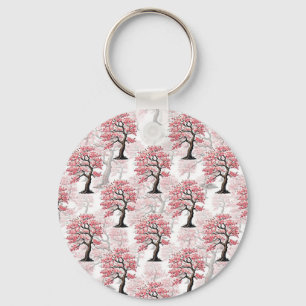 Sakura Pink Cherry Blossom Baumdesign Schlüsselanhänger