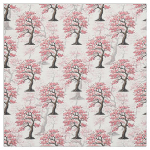 Sakura Pink Cherry Blossom Baumdesign Stoff
