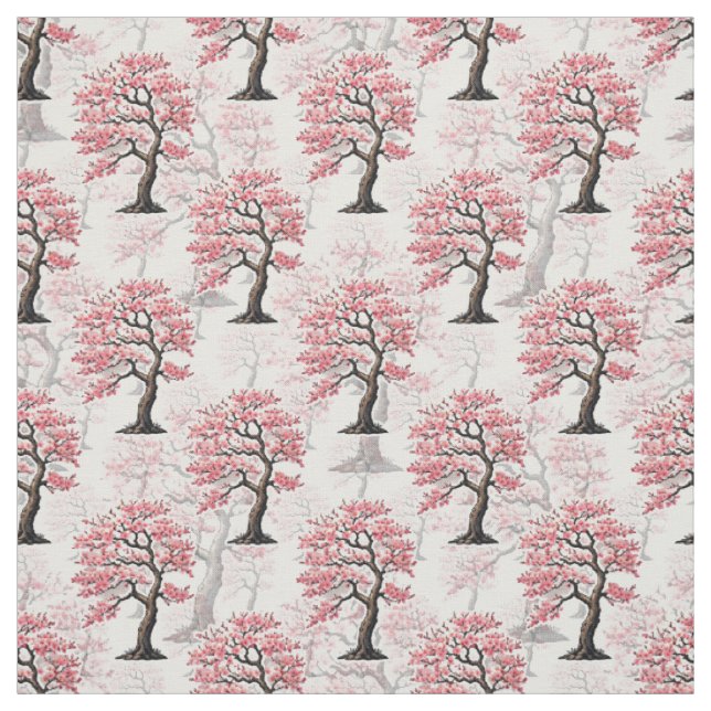 Sakura Pink Cherry Blossom Baumdesign Stoff (Muster)