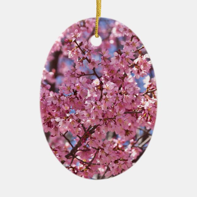 Sakura Pink Cherry Blossom Sky Keramik Ornament (Vorne)