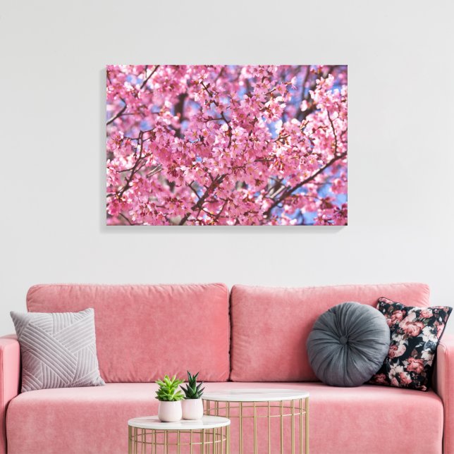 Sakura Pink Cherry Blossom Sky Leinwanddruck (Insitu (Wohnzimmer))