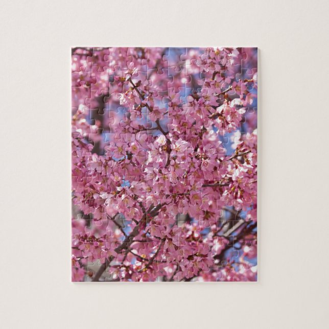 Sakura Pink Cherry Blossom Sky Puzzle (Vertikal)
