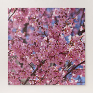 Sakura Pink Cherry Blossom Sky Puzzle