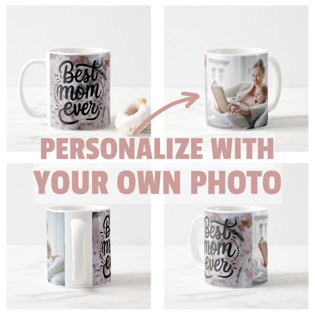 Sakura Rosa Wählen Sie eine andere Mama Kaffeetasse (personalize own photo Sakura Pink Elegant Best Mom Ever Mother's Day)