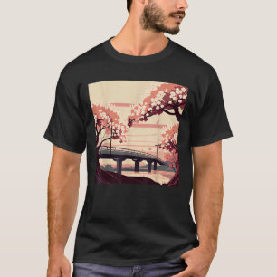 Sakura Splendor Japanisch Landschaftlich Cherry Bl T-Shirt
