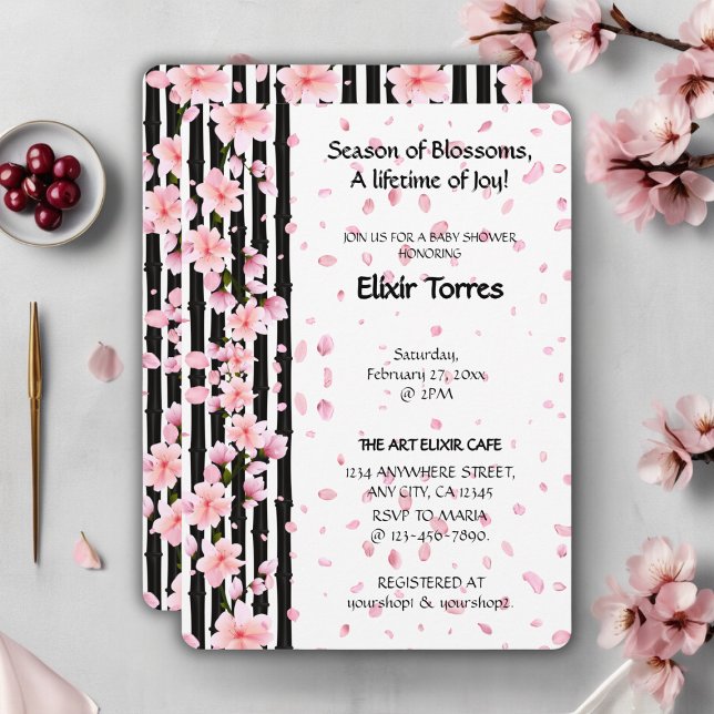 Sakura Spring Cherry Blossoms Babydusche Einladung (Von Creator hochgeladen)