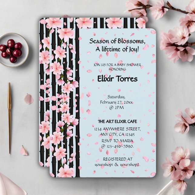 Sakura Spring Cherry Blossoms Babydusche Einladung (Von Creator hochgeladen)