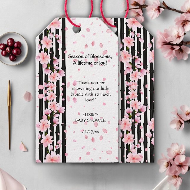 Sakura Spring Cherry Blossoms Babydusche Geschenkanhänger (Von Creator hochgeladen)