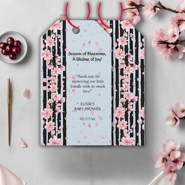 Sakura Spring Cherry Blossoms Babydusche Geschenkanhänger (Von Creator hochgeladen)