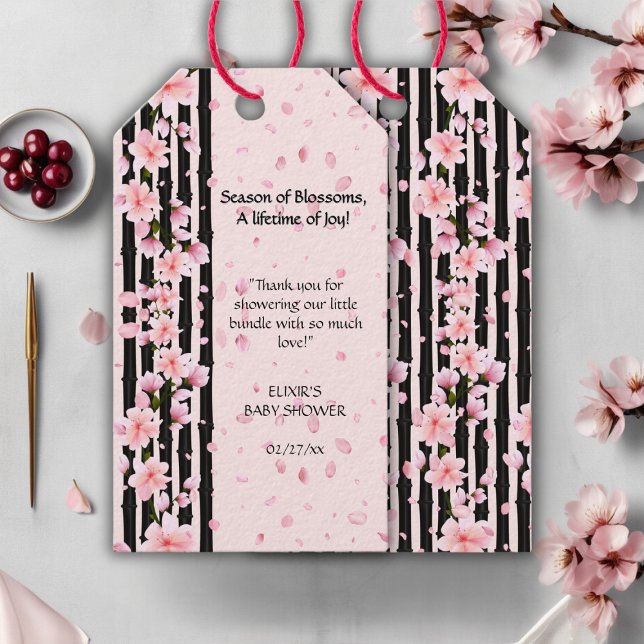 Sakura Spring Cherry Blossoms Babydusche Geschenkanhänger (Von Creator hochgeladen)