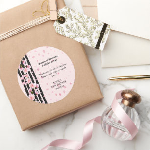 Sakura Spring Cherry Blossoms Babydusche Runder Aufkleber