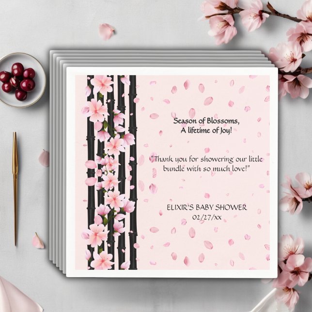 Sakura Spring Cherry Blossoms Babydusche Serviette (Von Creator hochgeladen)
