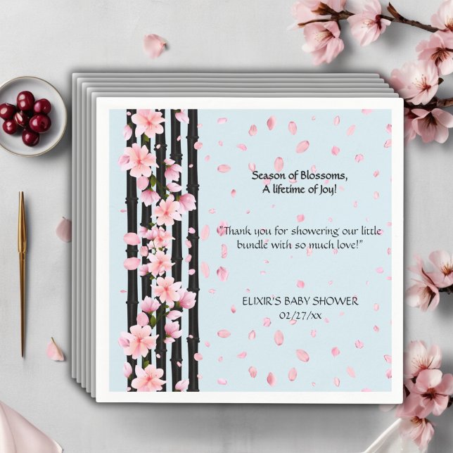 Sakura Spring Cherry Blossoms Babydusche Serviette (Von Creator hochgeladen)