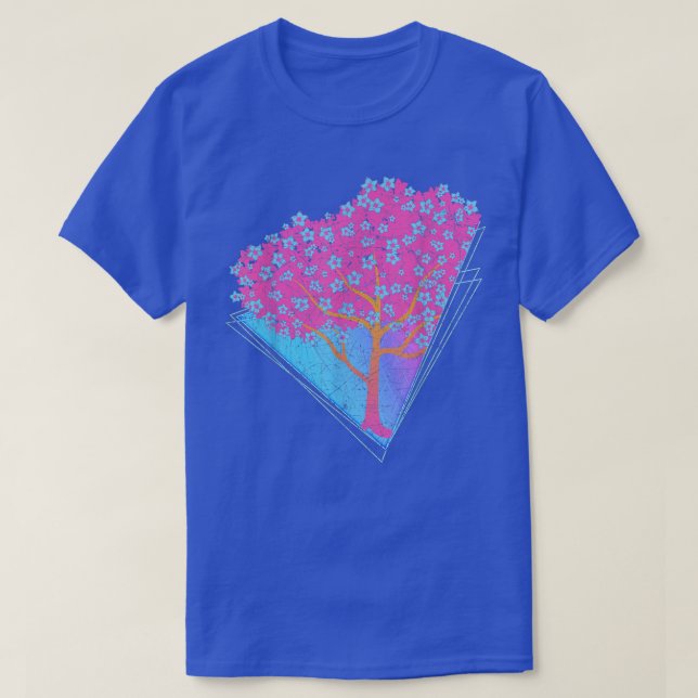 Sakura Synthwave Japan Vaporwave 90er Jahre Art Ch T-Shirt (Design vorne)
