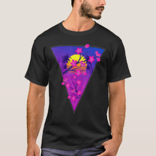 Sakura Synthwave Sunset Japanische Vaporwave Cherr T-Shirt