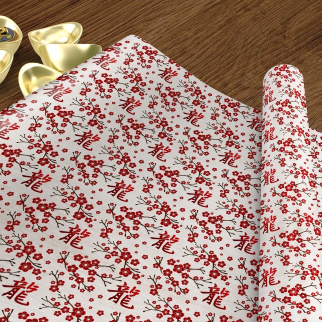 Sakura Tree Blossom und Symbol des Drachen Geschenkpapier (Von Creator hochgeladen)