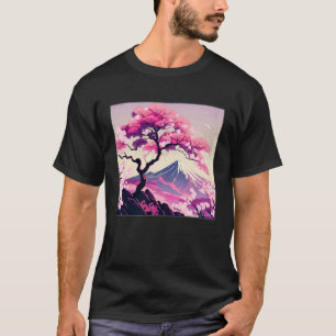 Sakura Tree Cherry Blossom Illustration Landschaft T-Shirt